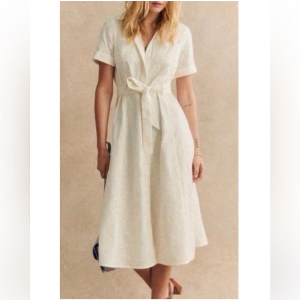 Sézane Cream Midi Wrap Dress